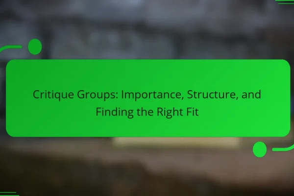 Critique Groups: Importance, Structure, and Finding the Right Fit