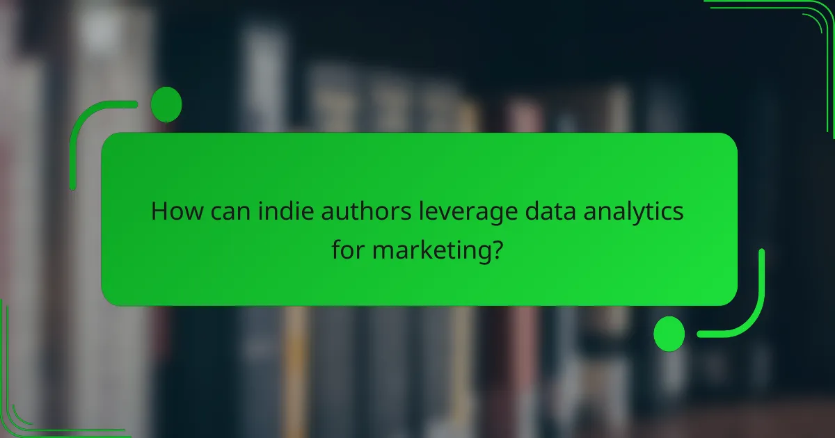 How can indie authors leverage data analytics for marketing?