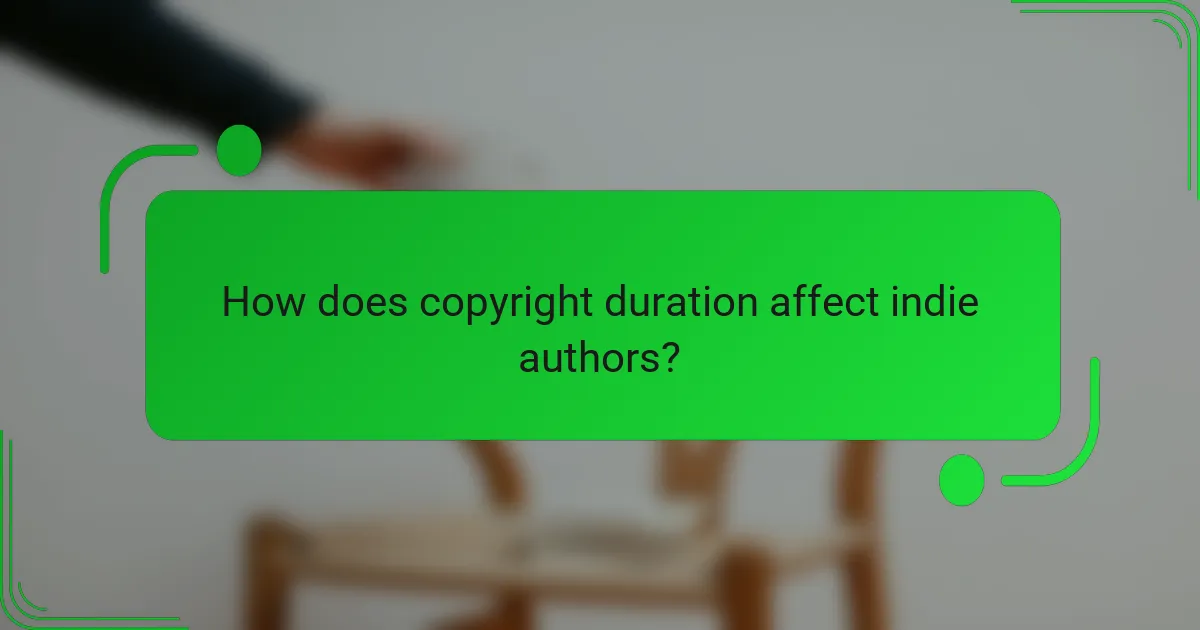 How does copyright duration affect indie authors?