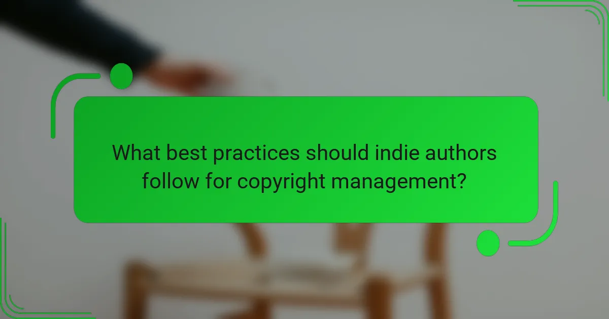 What best practices should indie authors follow for copyright management?