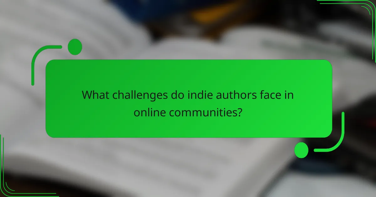 What challenges do indie authors face in online communities?