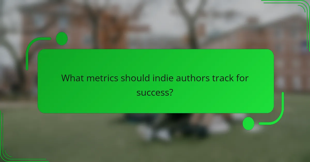 What metrics should indie authors track for success?