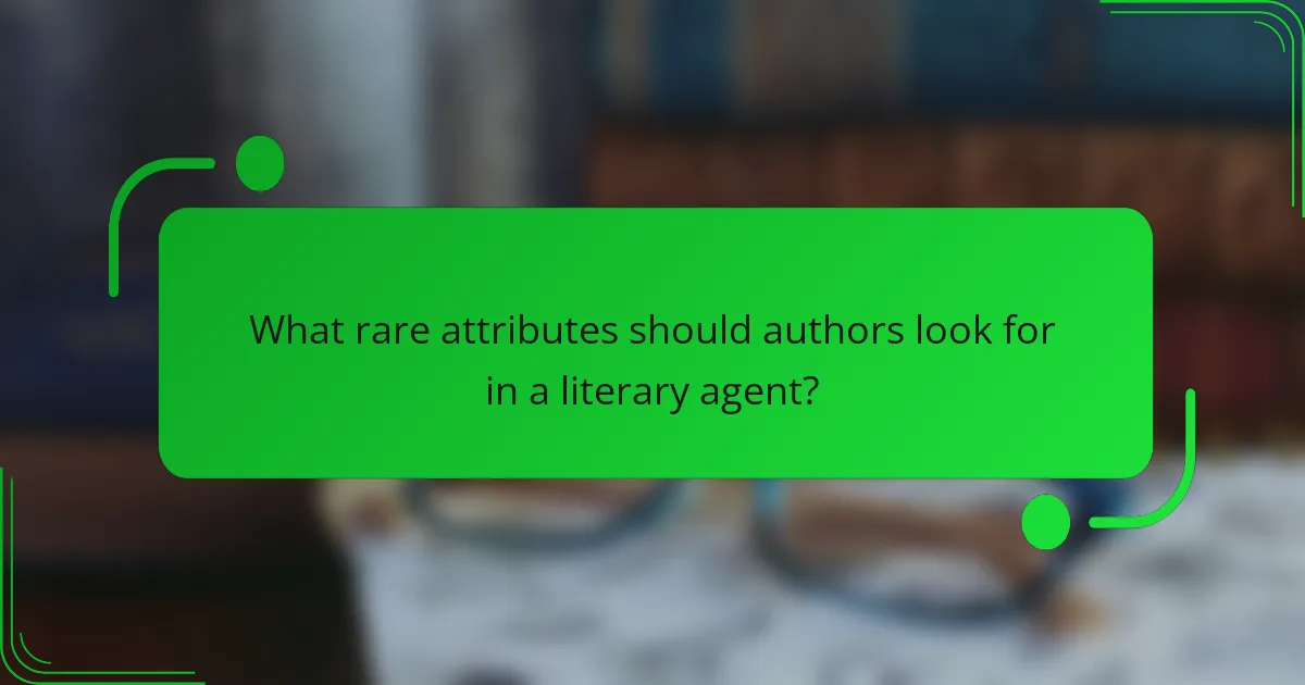 What rare attributes should authors look for in a literary agent?