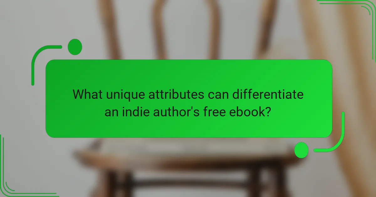 What unique attributes can differentiate an indie author's free ebook?