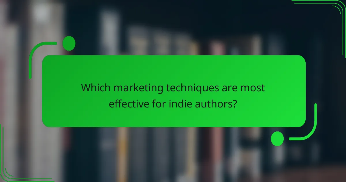 Which marketing techniques are most effective for indie authors?
