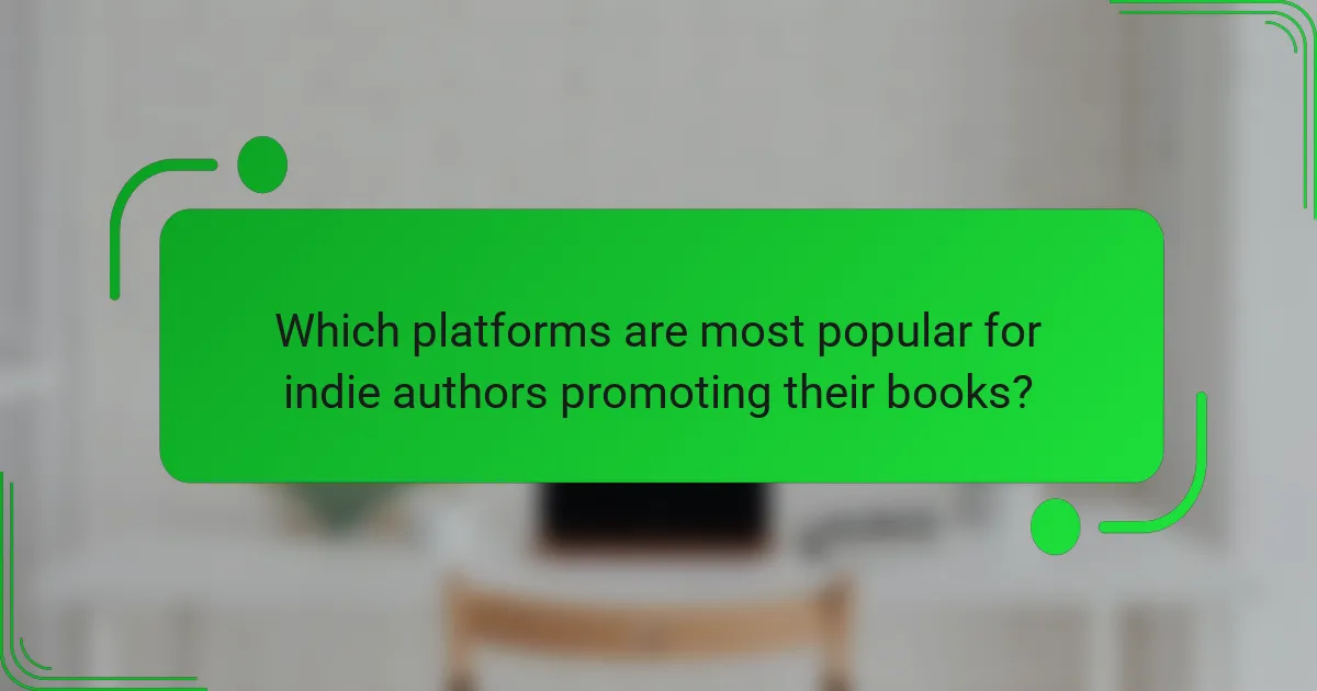 Which platforms are most popular for indie authors promoting their books?