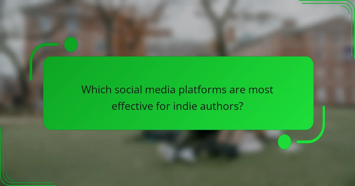 Which social media platforms are most effective for indie authors?