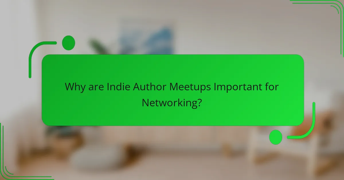 Why are Indie Author Meetups Important for Networking?